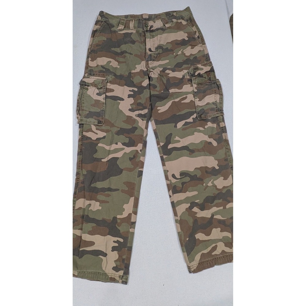 Outdoor Life Cargo Pants Mens 36x32 Camo Green Excellent Tactical Cotton Pant